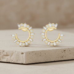 Mixed-Cut Bagutte And Round Diamond