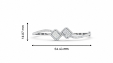Load image into Gallery viewer, Gold Bangle with Baguette and Round Diamonds