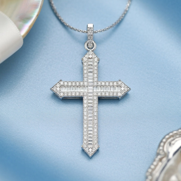 Baguette Round Cross Diamond Elegance