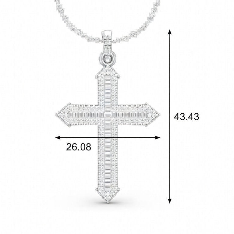Baguette Round Cross Diamond Elegance