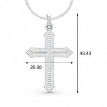 Load image into Gallery viewer, Baguette Round Cross Diamond Elegance