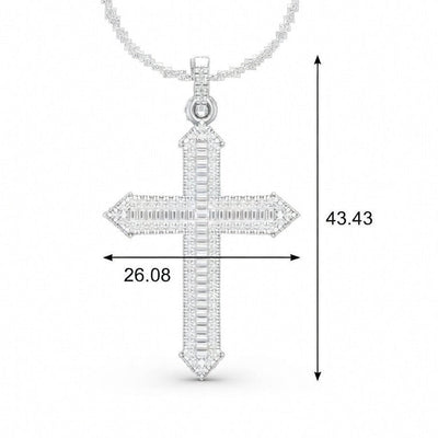 Baguette Round Cross Diamond Elegance