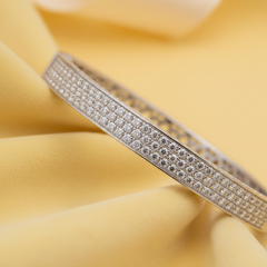 Geometric Lattice Interior Diamond Bangle