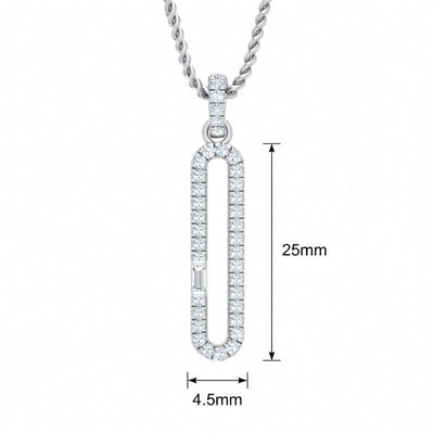 Baguette & Round Paperclip Style Diamond