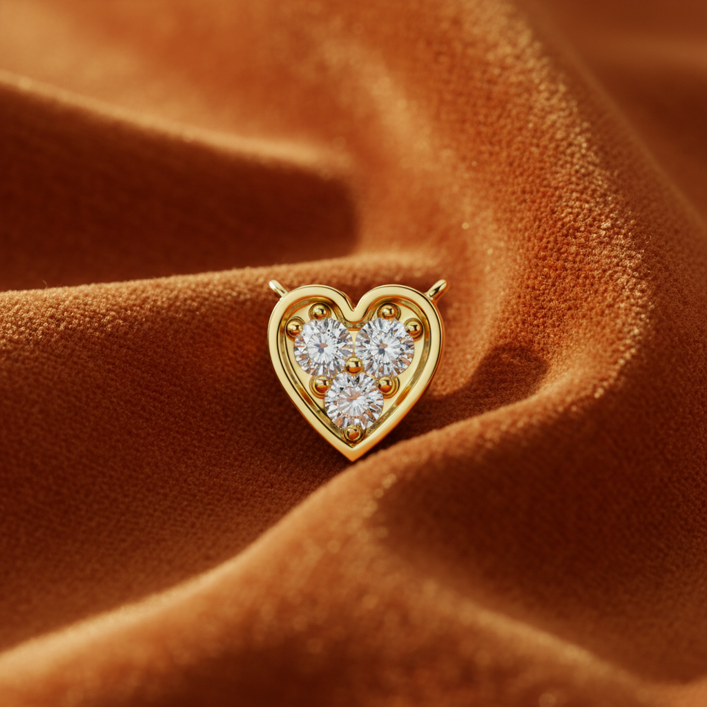 Heart Shape Three Stone Diamond