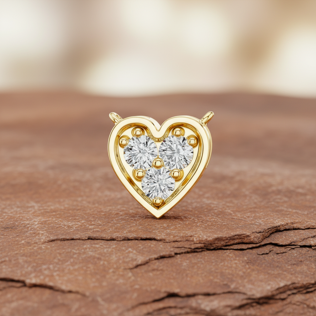 Heart Shape Three Stone Diamond
