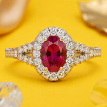 Load image into Gallery viewer, Oval Cut Ruby Brilliant Diamond