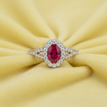 Load image into Gallery viewer, Oval Cut Ruby Brilliant Diamond
