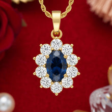 Load image into Gallery viewer, Artisan Oval Sapphire Natural Diamond Twin Architectural