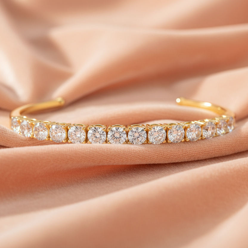 Open Cuff Rigid Rigid Form Diamond Grandeur