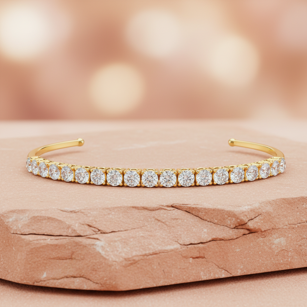 Open Cuff Rigid Rigid Form Diamond Grandeur