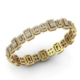 Sparkling Two-Stone Baguette and Round Diamonds Bracelet