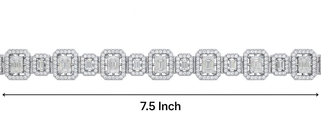 Sparkling Two-Stone Baguette and Round Diamonds Bracelet