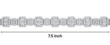 Load image into Gallery viewer, Sparkling Two-Stone Baguette and Round Diamonds Bracelet