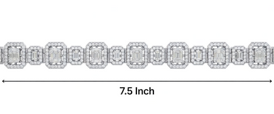 Sparkling Two-Stone Baguette and Round Diamonds Bracelet