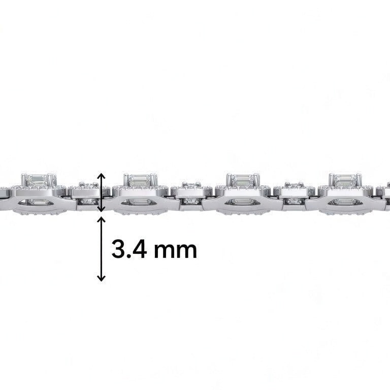 Sparkling Two-Stone Baguette and Round Diamonds Bracelet