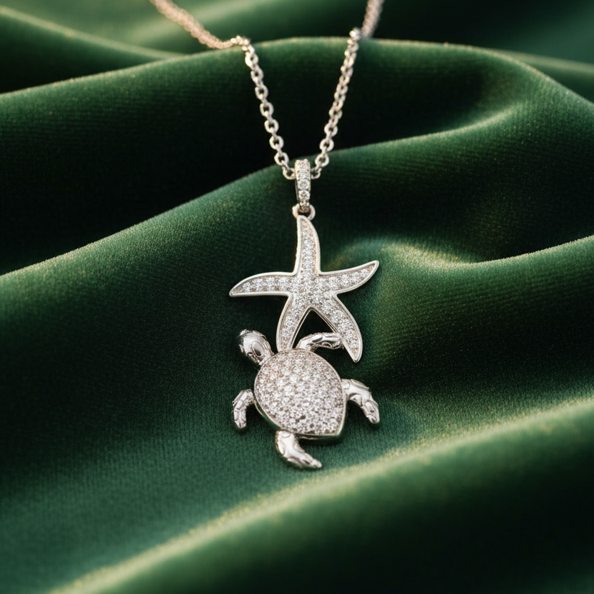 Premium Natural Diamond Turtle Starfish