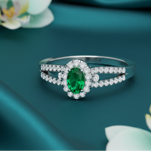 Load image into Gallery viewer, Lavish Oval Emerald Natural Diamond Verdant Crown