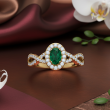 Load image into Gallery viewer, Infiniti Oval Emerald With Diamond