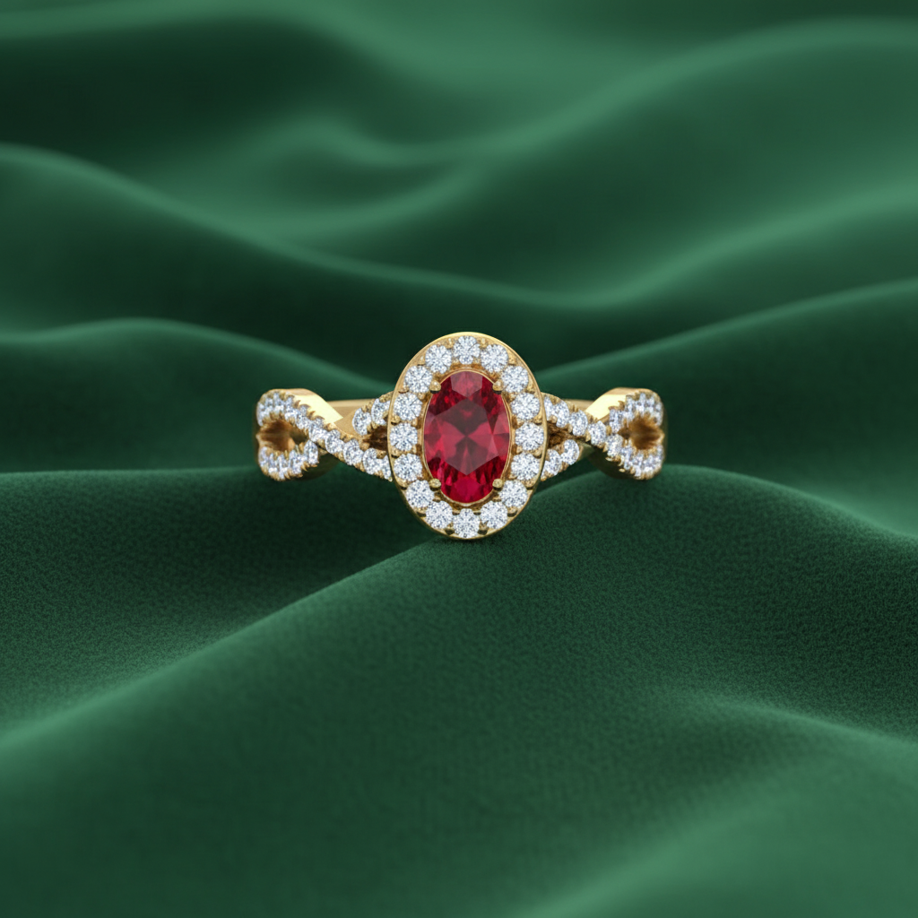 Infiniti Oval Ruby With Diamond