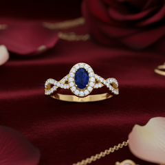 Natural Sapphire & Dia Infinity