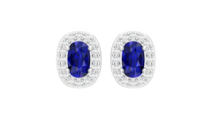 Sapphirine Oval-Silhouette Focal-Stone Diamond Contrast Luminous