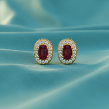 Load image into Gallery viewer, Ruby Droplet Diamond Halo