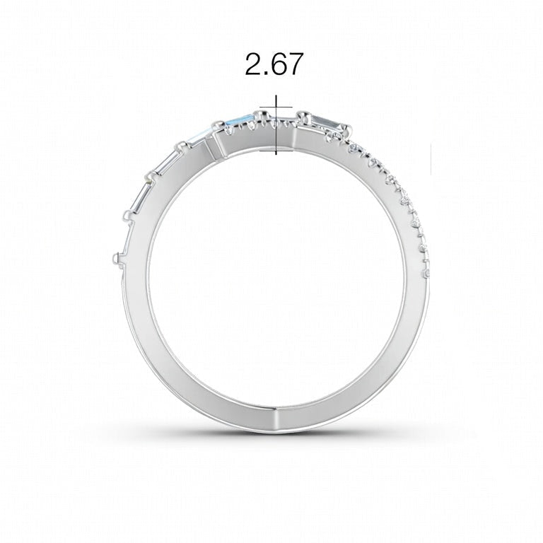 Interlaced Overlapping Baguette & Round Diamond Crossover Twist