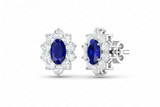 Oval Sapphire Diamond Halo Solitaire