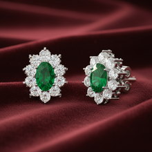 Load image into Gallery viewer, Oval Emerald Natural Diamond Equinox Poised Solitaire