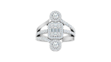 Horizontal Baguette & Round Diamond Cocktail