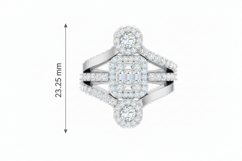 Horizontal Baguette & Round Diamond Cocktail