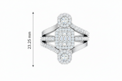 Horizontal Baguette & Round Diamond Cocktail