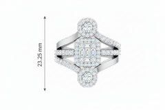 Horizontal Baguette & Round Diamond Cocktail