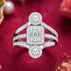 Horizontal Baguette & Round Diamond Cocktail