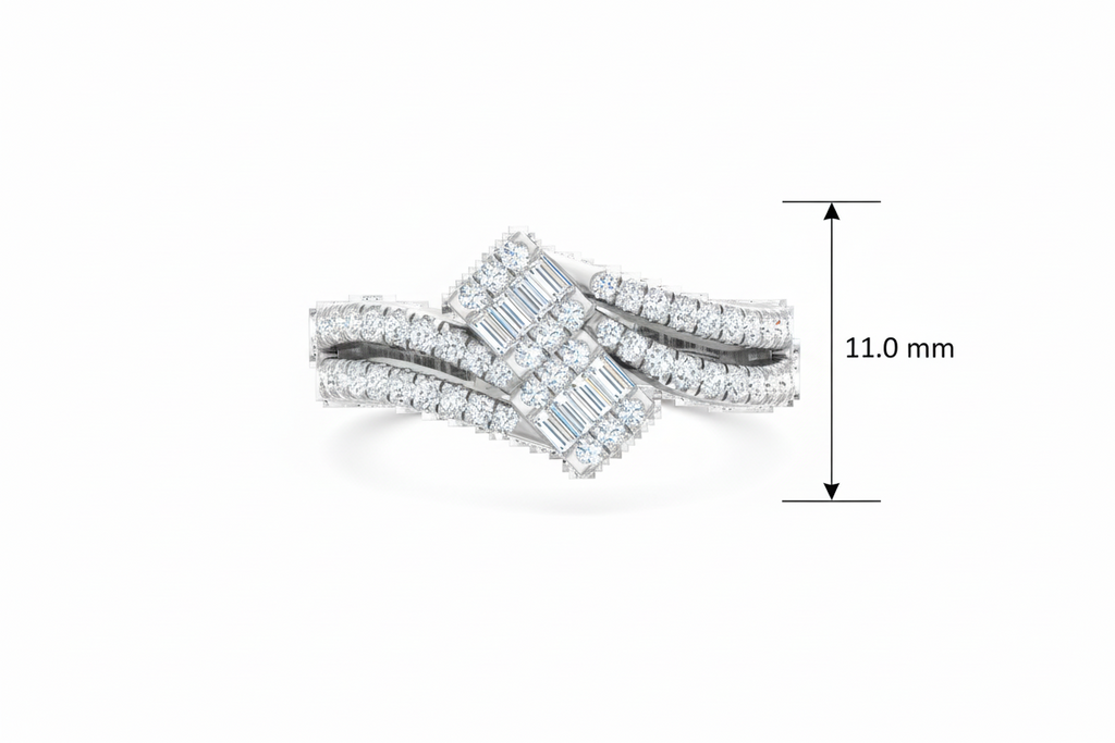 Sparkling Diamond Three Row Fashion