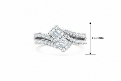 Sparkling Diamond Three Row Fashion