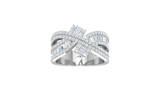 Interlocking Precision Cut Baguette & Brilliant Diamond Cluster