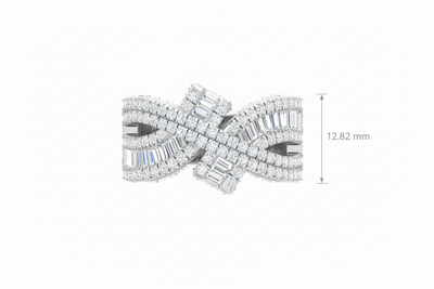 Interlocking Precision Cut Baguette & Brilliant Diamond Cluster