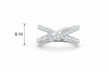 Load image into Gallery viewer, Interlaced Overlapping Baguette &amp; Round Diamond Crossover Twist