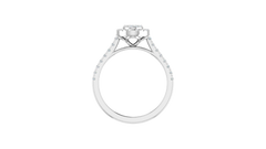 Oval Shape Cluster Halo Pavé Shank Ring