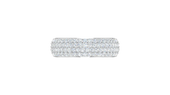 Domed Three Row Diamond Wide Band