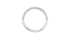 Domed Three Row Diamond Wide Band