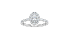 Double Oval Halo Cluster Diamond Ring