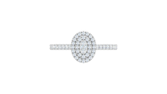 Double Oval Halo Cluster Diamond Ring
