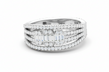 Load image into Gallery viewer, Sweeping Organic Baguette &amp; Brilliant Diamond Curved Overlap