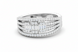 Sweeping Organic Baguette & Brilliant Diamond Curved Overlap