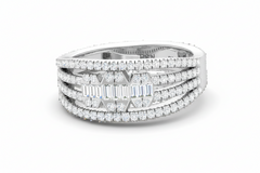 Sweeping Organic Baguette & Brilliant Diamond Curved Overlap