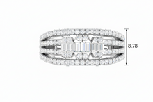 Load image into Gallery viewer, Sweeping Organic Baguette &amp; Brilliant Diamond Curved Overlap