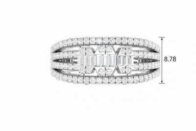 Sweeping Organic Baguette & Brilliant Diamond Curved Overlap